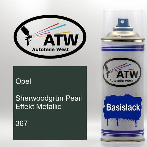 Opel, Sherwoodgrün Pearl Effekt Metallic, 367: 400ml Sprühdose, von ATW Autoteile West.